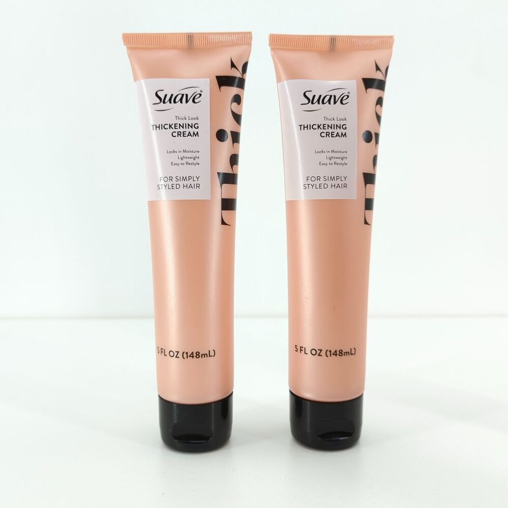 Suave Thickening Cream Thick Look Lock Moisture Lightweight Styled Hair Set of 2